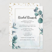 Greenery Elegant Foliage Bridal Brunch Menu (Voorkant / Achterkant)