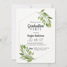 Greenery elegant Graduation Party-kaart Kaart