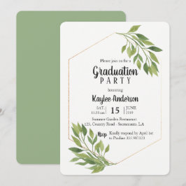 Greenery elegant Graduation Party-kaart Kaart