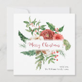 Greenery Elegant Merry-Kaart voor kerstmis Feestdagenkaart (Voorkant)