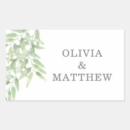 Greenery Elegant Olive Branch. Botanische bruiloft Rechthoekige Sticker
