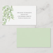 Greenery Elegant Olive Branch. huwelijksgegevens Informatiekaartje (Voorkant / Achterkant)