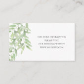 Greenery Elegant Olive Branch. huwelijksgegevens Informatiekaartje (Voorkant)