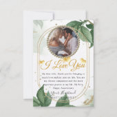 Greenery Elegant Photo Wife Jubileum Kaart (Voorkant)
