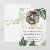 Greenery Elegant Photo Wife Jubileum Kaart (Voorkant / Achterkant)