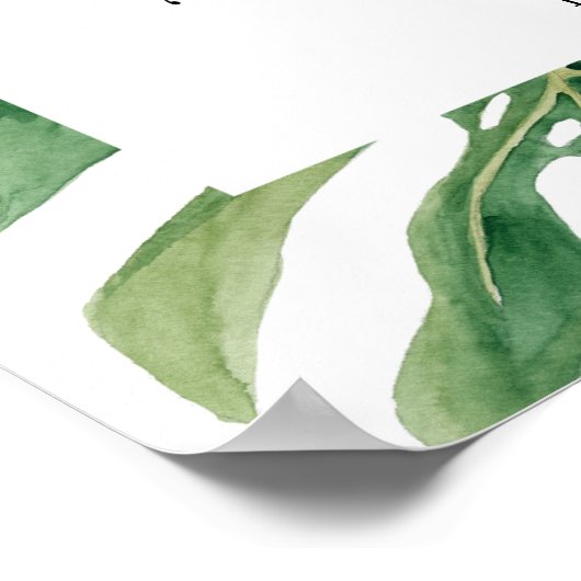 Greenery Elegant Rehearsal Dinner Welcome Poster (Hoek)