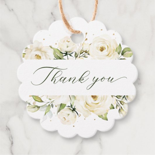 Greenery elegant roos bruiloft bedankjes labels (Voorkant)