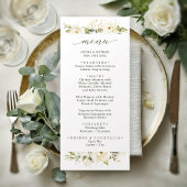 Greenery elegant roos bruiloft menu
