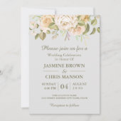 Greenery Elegant Rustic Floral Wedding Invitation Kaart (Voorkant)