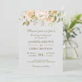 Greenery Elegant Rustic Floral Wedding Invitation Kaart (Staand voorkant)