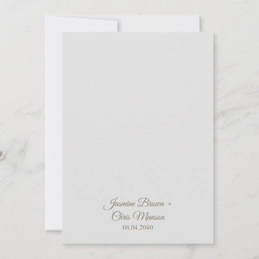 Greenery Elegant Rustic Floral Wedding Invitation Kaart (Achterkant)