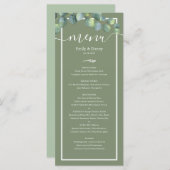 Greenery Elegant Sage Green Botanical Wedding Menu (Voorkant / Achterkant)