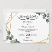 Greenery Elegant Save The Date Invitation Kaart (Voorkant)