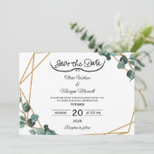 Greenery Elegant Save The Date Invitation Kaart (Staand voorkant)