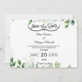 Greenery Elegant Save the Date Uitnodiging (Voorkant)