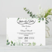 Greenery Elegant Save the Date Uitnodiging (Staand voorkant)