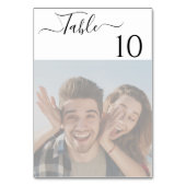 Greenery Elegant Script Fototafelnummer Kaart (Voorkant)