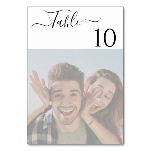 Greenery Elegant Script Fototafelnummer Kaart (Voorkant)