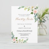 Greenery Elegant Spain Wedding Kaart (Staand voorkant)