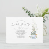 Greenery Elegant Vrijgezellenfeest Tea Kaart (Staand voorkant)