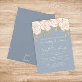 Greenery Elegant Waterverf Floral Dusty Blue Kaart