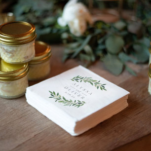 Greenery Elegant Wedding Napkins Servet