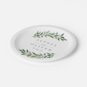 Greenery Elegant Wedding Paper Borden Papieren Bordje (Gekanteld)
