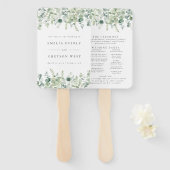 Greenery Elegant Wedding Program Fans Handwaaier (Voorkant en achterkant)