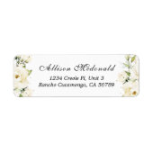 Greenery Elegant White Rosel Wedding Etiket (Voorkant)