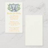 Greenery Elephant Baby shower Books for Baby Informatiekaartje (Voorkant / Achterkant)
