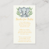Greenery Elephant Baby shower Books for Baby Informatiekaartje (Voorkant)