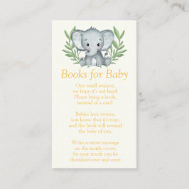 Greenery Elephant Baby shower Books for Baby Informatiekaartje