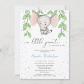 Greenery Elephant Baby shower Invitation Kaart (Voorkant)