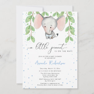 Greenery Elephant Baby shower Invitation Kaart