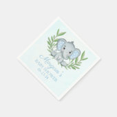 Greenery Elephant Blue Boy Baby shower Servet (Hoek)