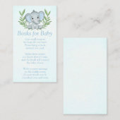 Greenery Elephant Boy Baby shower Books for Baby Informatiekaartje (Voorkant / Achterkant)