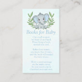 Greenery Elephant Boy Baby shower Books for Baby Informatiekaartje (Voorkant)