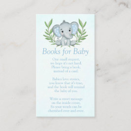 Greenery Elephant Boy Baby shower Books for Baby Informatiekaartje