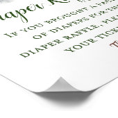 Greenery Elephant Diaper Raffle Sign Poster (Hoek)