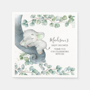 Greenery Elephant Gender Neutral Baby shower Servet