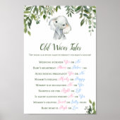 Greenery Elephant Gender Prediction Sign Poster (Voorkant)
