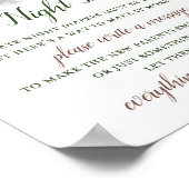 Greenery Elephant Late night Diapers Sign Poster (Hoek)