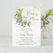 Greenery Elephant Moon Gender Neutral Baby shower  Kaart (Staand voorkant)