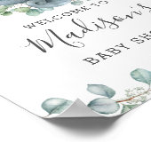 Greenery Elephant Neutral Baby shower Welkom Poster (Hoek)