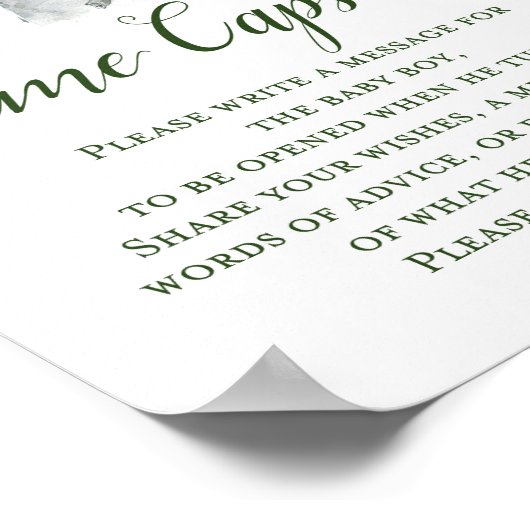 Greenery Elephant Time Capsule for BOY Sign Poster (Hoek)