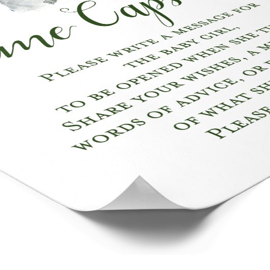 Greenery Elephant Time Capsule for GIRL Sign Poster (Hoek)