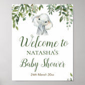 Greenery Elephant Welcome Sign Poster (Voorkant)