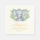 Greenery Elephant Yellow Neutral Baby shower Servet (Voorkant)