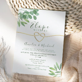 Greenery Elope Micro Wedding Invitation Kaart