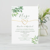 Greenery Elope Micro Wedding Invitation Kaart (Staand voorkant)